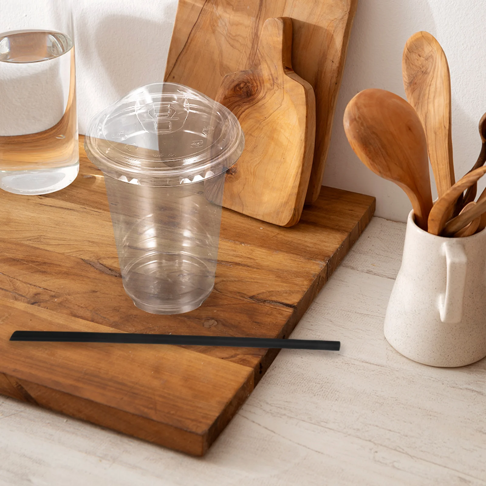 

100Sets Clear Coffee Cups 360 Ml Pet Disposable Cups with Lids for Smoothies Cold Drinks Milk Tea Takeaway Events