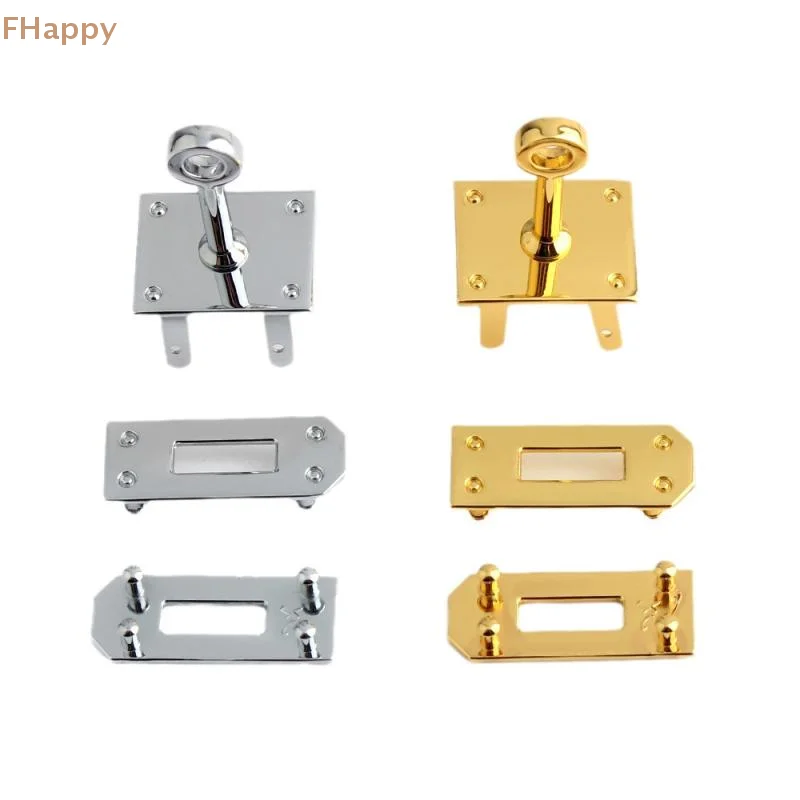 1Set Rectangular Buckle Twist Lock Hardware Accessories Universal For Men And Women Handbag Metal Key Mortise Lock