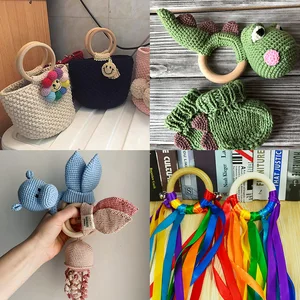 Unfinished wooden rings for macramé, natural wooden circle rings for handicrafts, decorative wood rims, multiple sizes, solid jewelry 8 Main Sales Macrame Wood Rim - №8