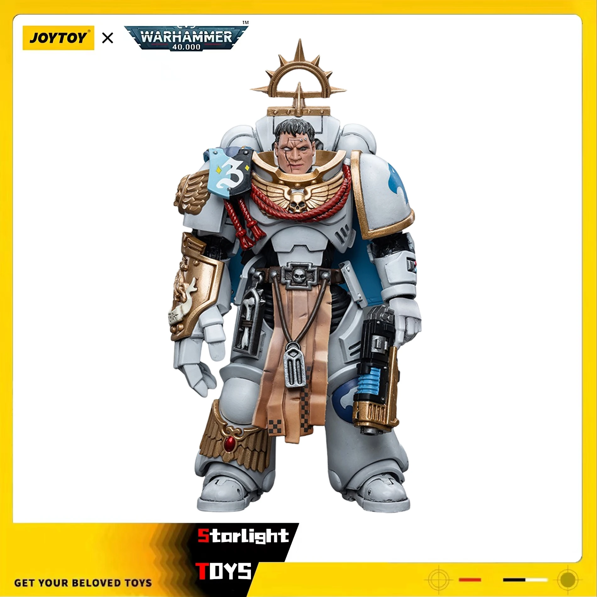 

JOYTOY 1/18 Action Figure Warhammer 40K Space Marines White Consuls Captain Messinius Model Toy Gifts