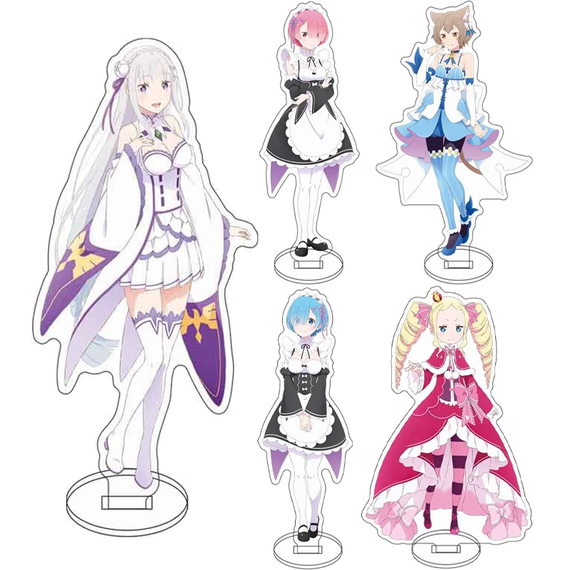 16CM Anime Re:ZERO -Starting Life in Another World- Staffel 3 ‌ Figur Emilia Rem Ram Beatrice Acryl-Ständer Cosplay-Ornamente Geschenke