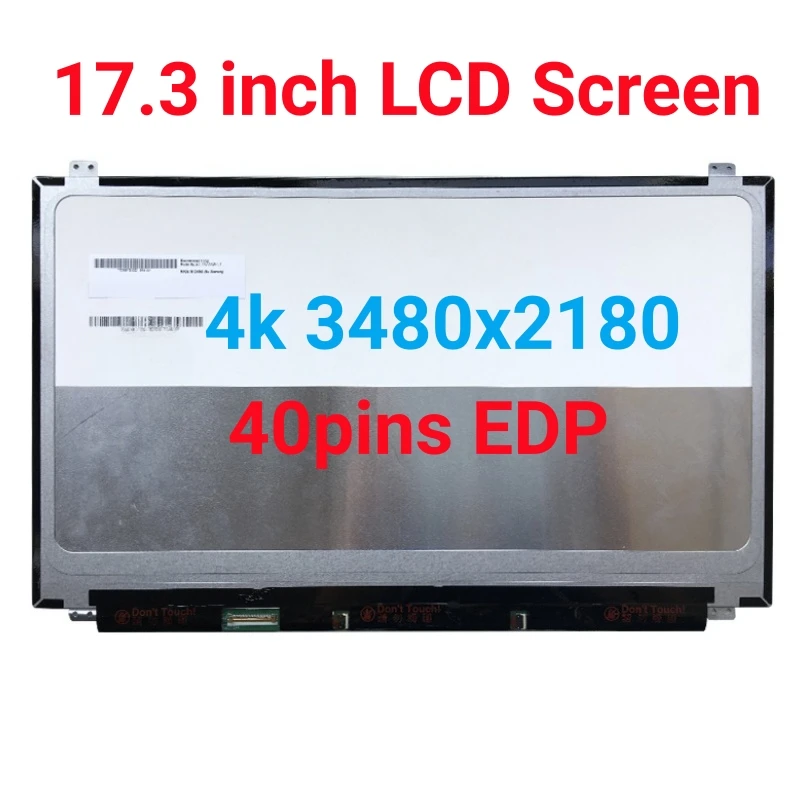 17.3 "B173ZAN01.0หน้าจอ LCD แล็ปท็อป B173ZAN01.1พอดีกับ N173DSE-G31 B173ZAN01.4 UHD4K 3480x2160เปลี่ยนจอแสดงผล