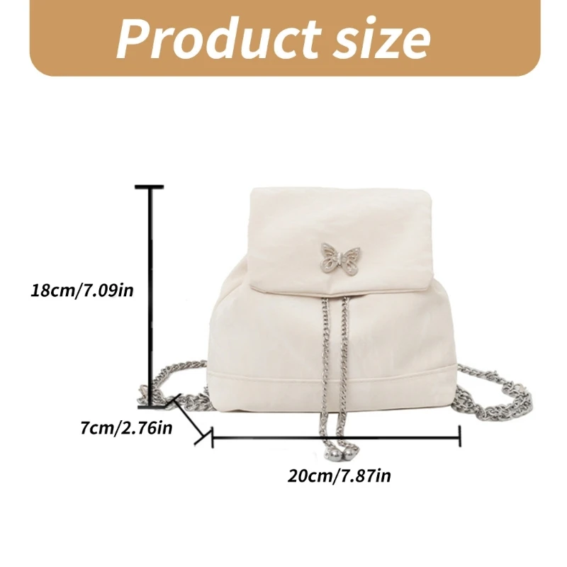 Modischer Rucksack, einfarbiger Rucksack mit verstellbarer Riemenkette, Schultasche, PU-Leder, Tagesrucksack für den täglichen