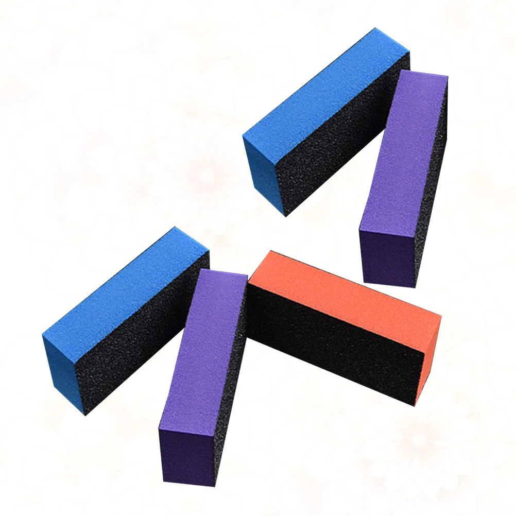 Limes à ongles en éponge à trois faces, outils de manucure professionnels pour le ponçage de la Surface des ongles, élimination du vernis, idéal pour une utilisation en Salon à domicile, 5 pièces