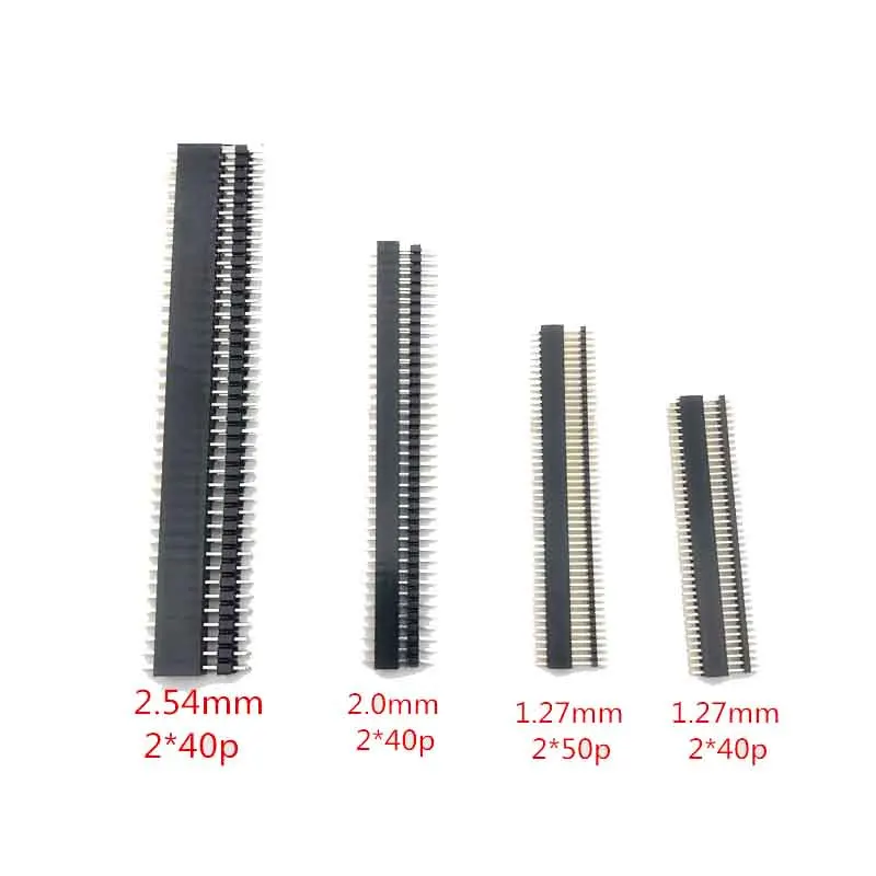 2pair  Double Row Male Female  2.54/2.0/1.27mm  2x40p 2*50P Breakable Pin Header PCB JST Connector Strip for Arduino DIY