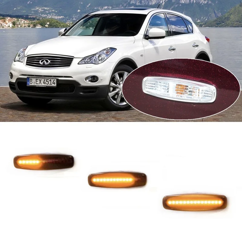 Fit for Infiniti EX25 EX35 EX37 J50 FX30d FX35 FX37 CLS51 S51 Lamp Dynamic LED Indicator Side Marker Signal Light Accessories