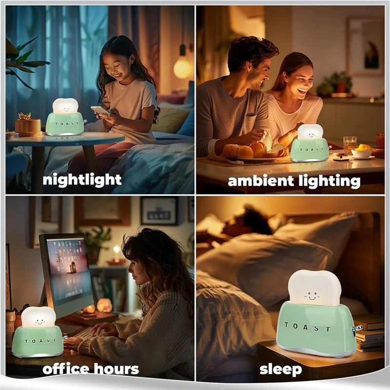 

A19F-Retro Decor Toaster Lamp,Retro Toaster Shape Desk Decoration Gifts For Teens Teenages Tweens Women