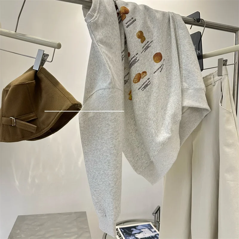 플러스 사이즈 300 푸우 펀 프론트 앤드 바 브레드 프린트 롱 스웨트셔츠 여성 루즈핏 플러스 사이즈 시스터 240 푸우 한국 스타일...