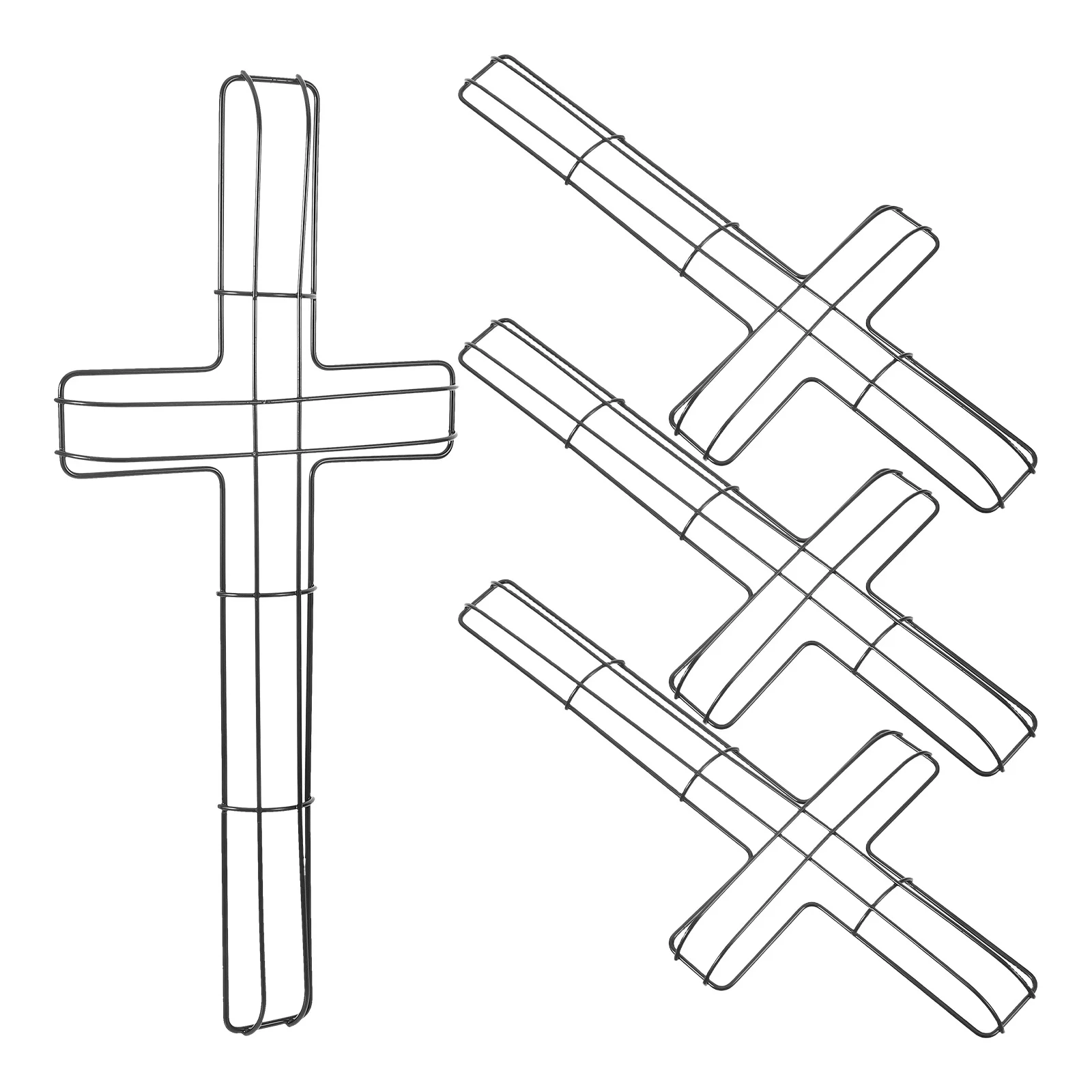 

4Pcs Cross Wreath Frame Metal DIY Iron Wire Ring for Floral Arrangement Holiday Decor Garden Outdoor Indoor Hanging Decoration