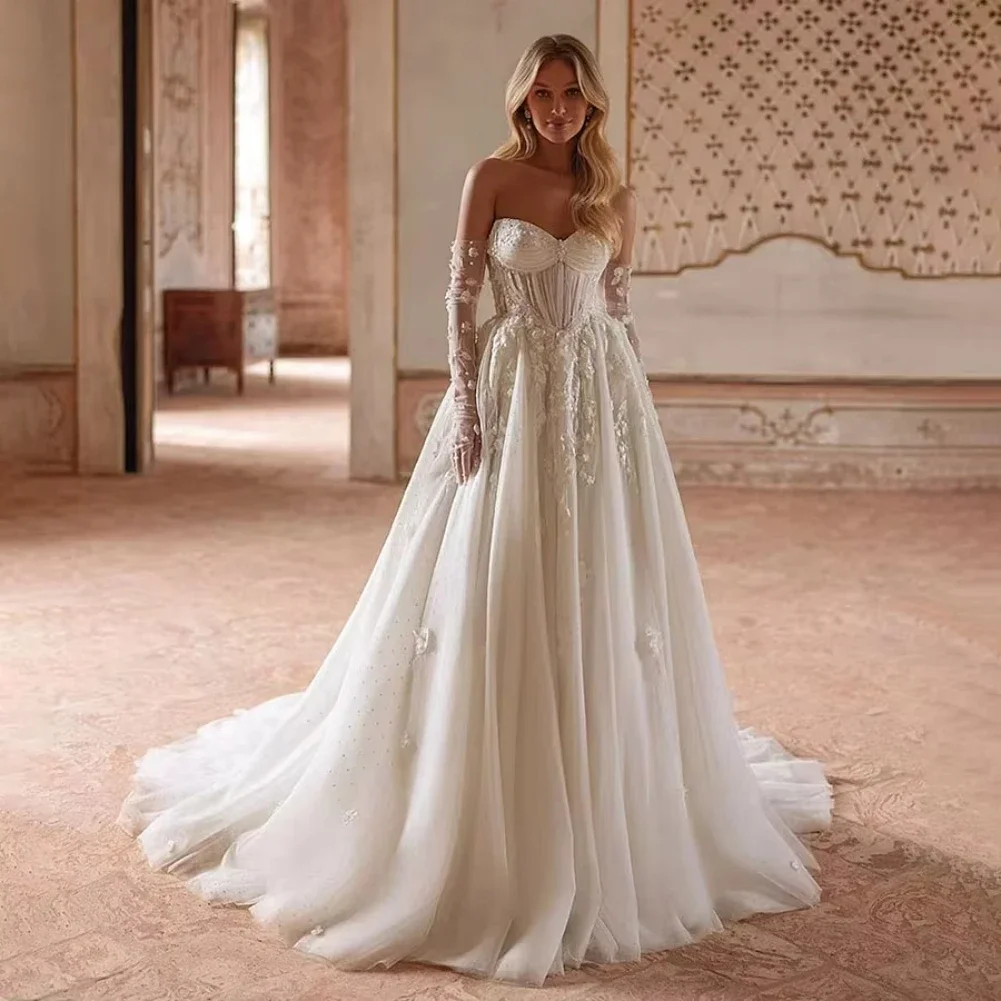 Graceful wedding Dresses Modern Bridal Gowns Sleeveless Robes For Formal Party Pretty Elegant Vestidos De Novia Customized