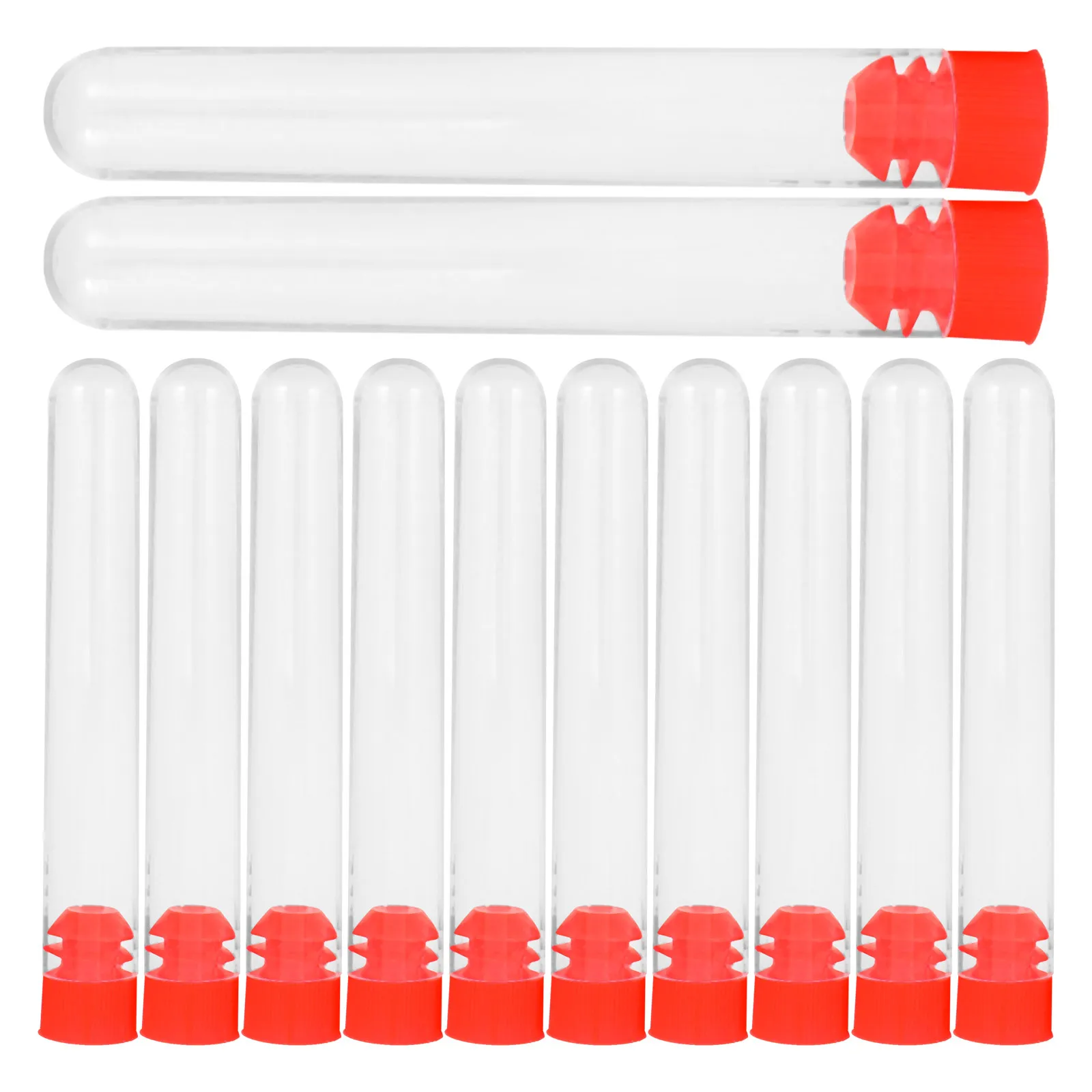 12 pcs 16X150Mm Clear Plastic Test Tubes Premium Hard Shell For Sample Lotion Gel Storage Portable Travel Use Plastic