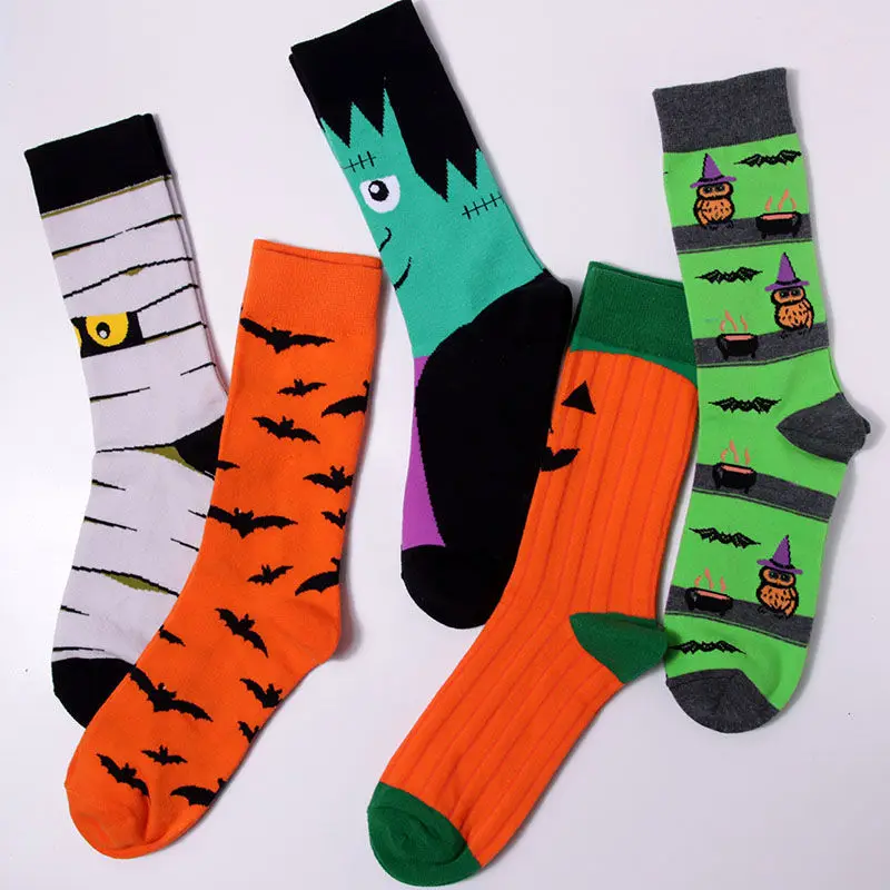 

Halloween Medium Tube Socks Male / Female Pumpkin Witch Skull Vampire Spoof Street Hip-hop Leisure Sports Stockings Unisex