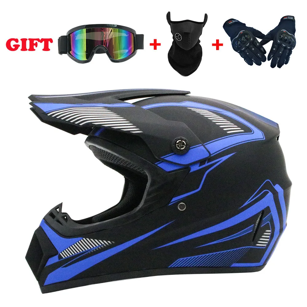 Kids & Youth Full-Face Motorcycle Helmets – Dirt Bike Gear – Off-Road Goggles – Cycling Protective Gloves