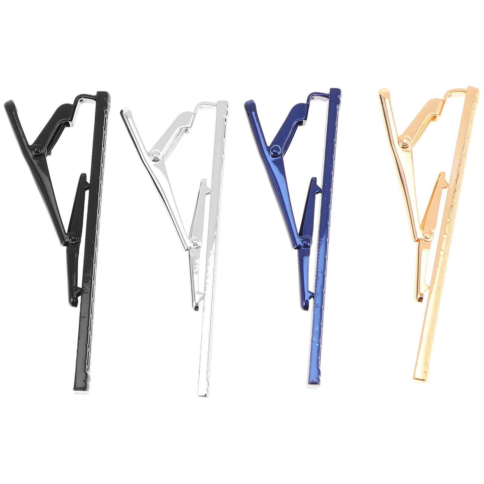 

4Pcs Delicate Necktie Clips Copper Tie Bars Classic Simple Design for Daily Routine Negotiations Banquets Gift Idea Exquisite