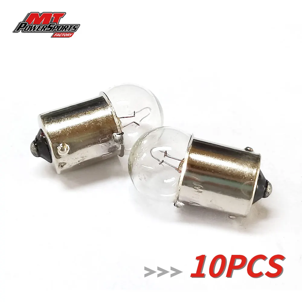 10pcs LED Motorcycle Turn Signal Lights 12V 10W Transparent Halogen Indicator Lamp Accessories for Scooter