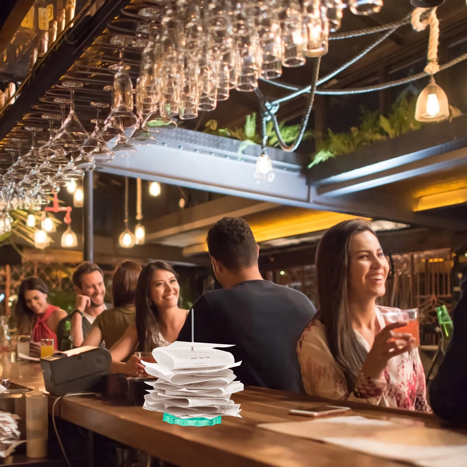 

2pcs Single Document Spike Premium Anti-Skid Receipt Holder For Office Restaurant Check Spindle Bill Fork Paper Stand