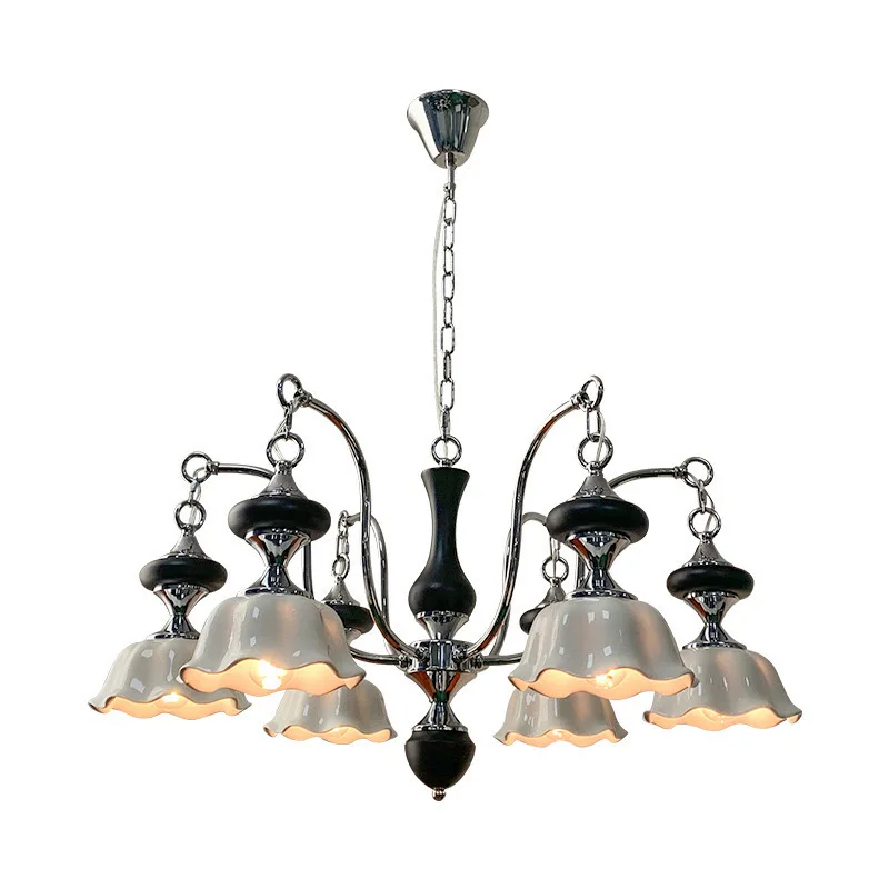 

Medieval European modern living room chandelier, ancient handmade ceramics