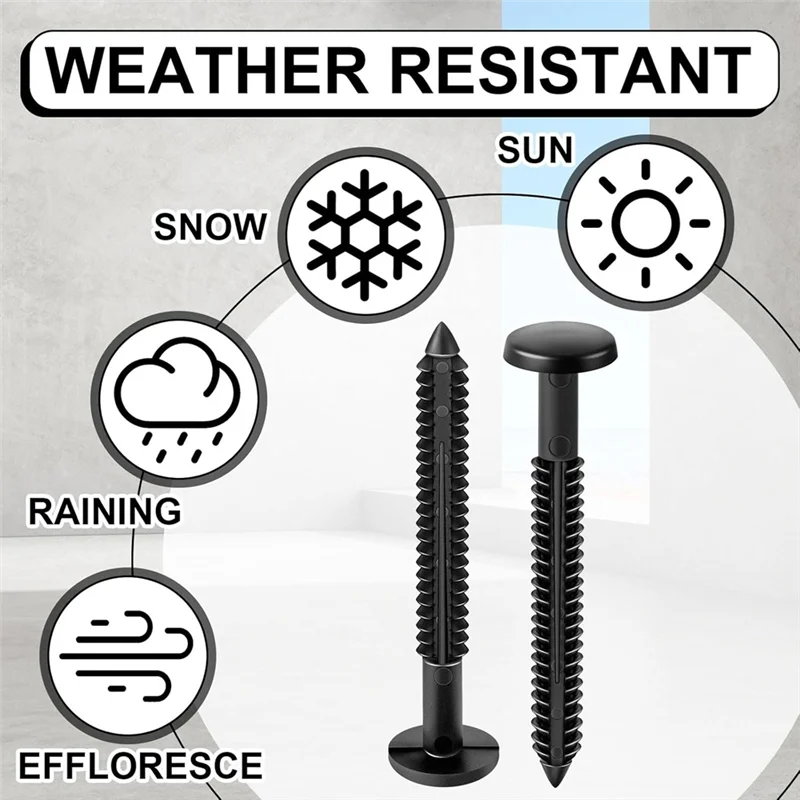 ABJI-36Pcs Black 3 Inch Vinyl Shutter Fastener Window Pegs Screws Panel Lok Pin Spikes Anchor