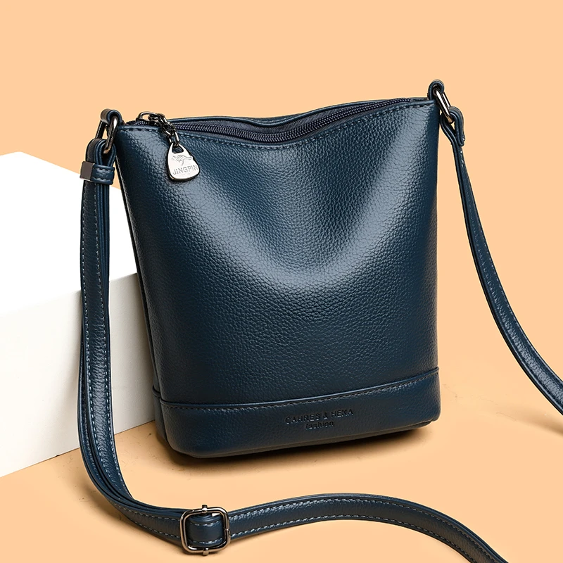 Sac à bandoulière rétro décontracté en cuir véritable pour femme, sac à main initié, petits intervalles, marque de créateur, luxe, E27, 2024