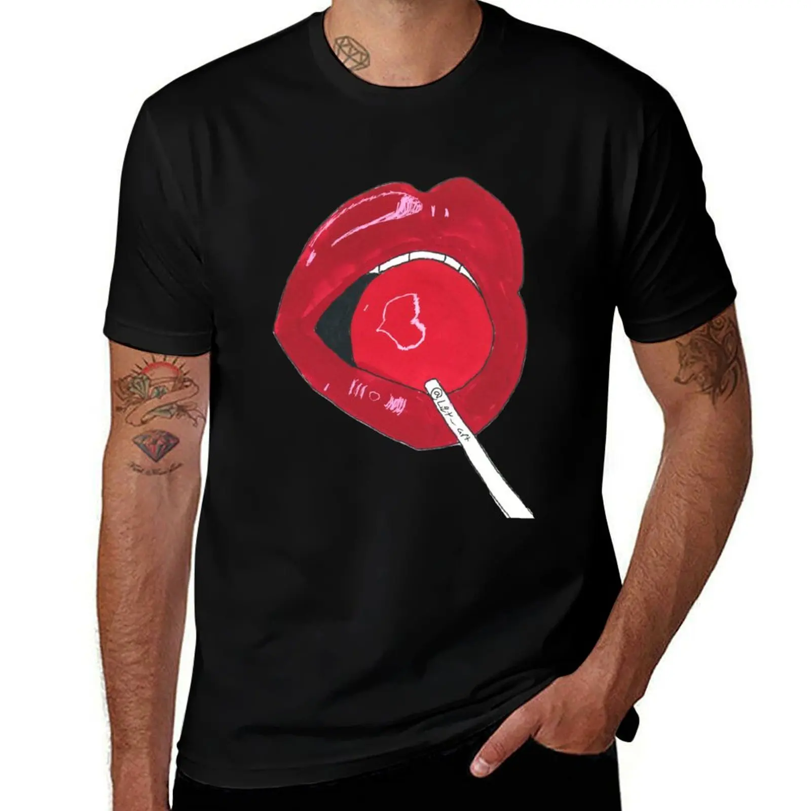 

t for plain black t graphic humor funny shirts dark cotton package for shirts Lovely T-Shirt man t-shirt man funny Lips