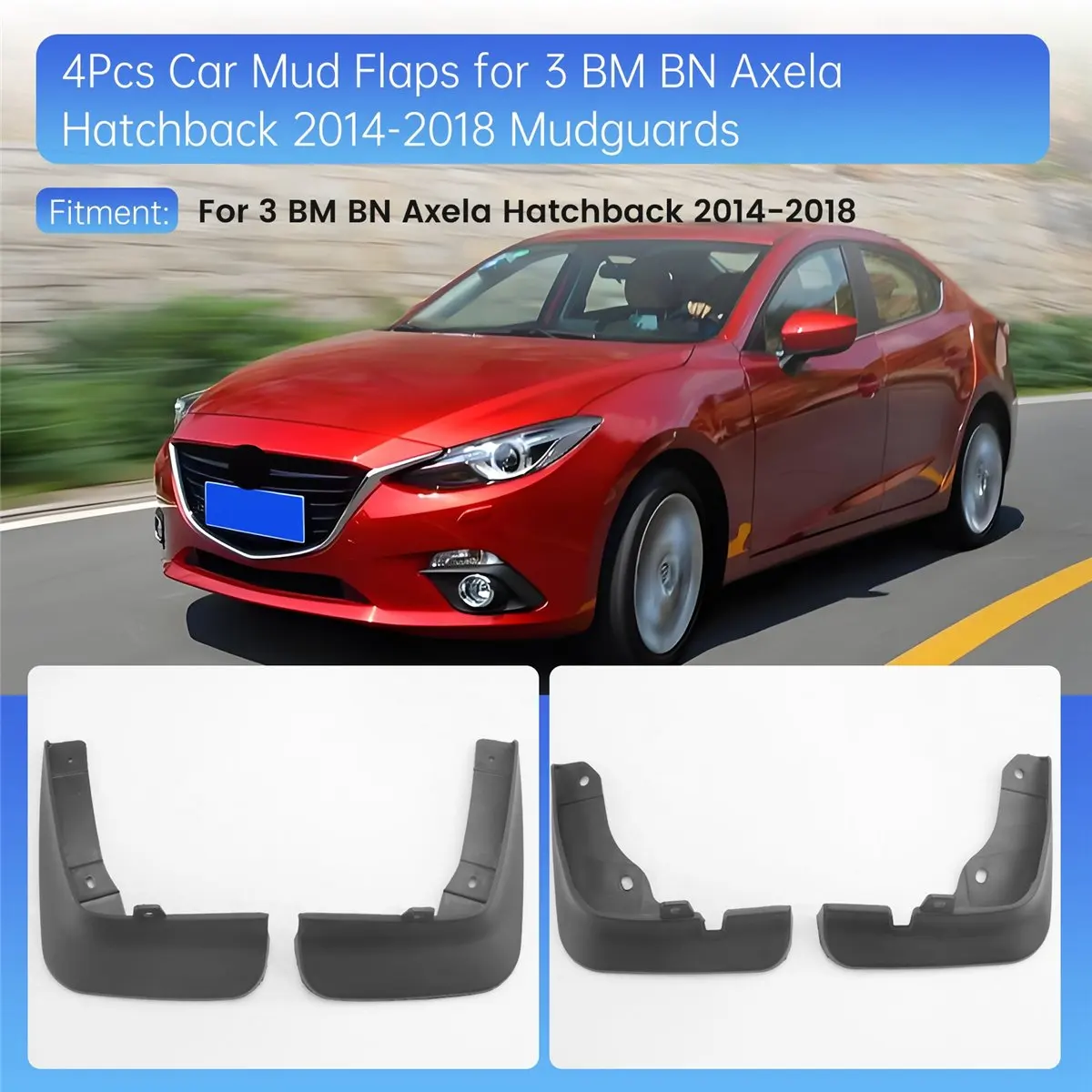 bm-bn-アクセラ-ハッチバック-2014-2018-年式対応-4個入り-車用マッドフラップ-マッドガード-スプラッシュガード-アクセサリー