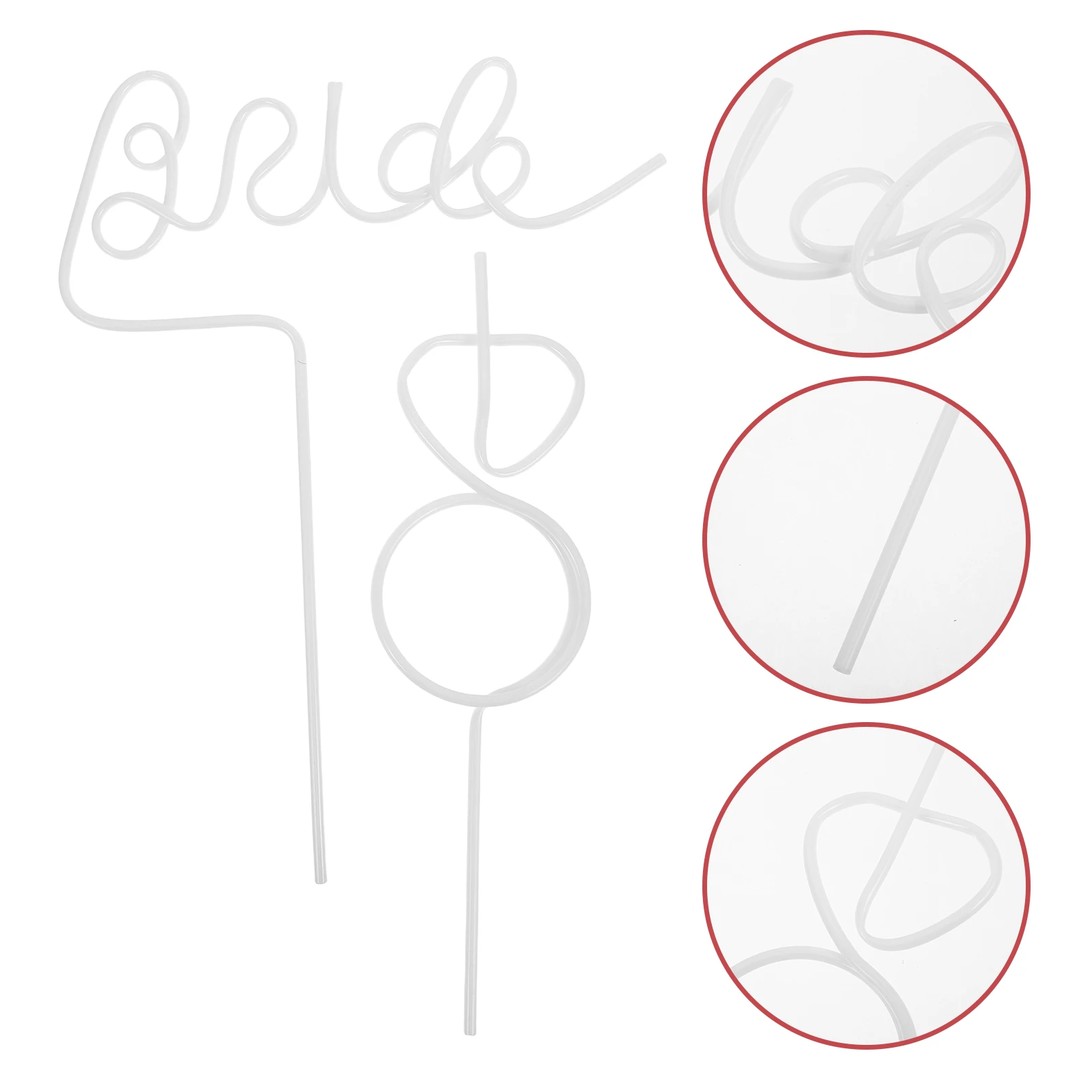 

11 pcs Bachelorette Party Elegant Bridal Shower Decoration Supplies Reusable Pet Bride Straws Wedding Engagement Gift White