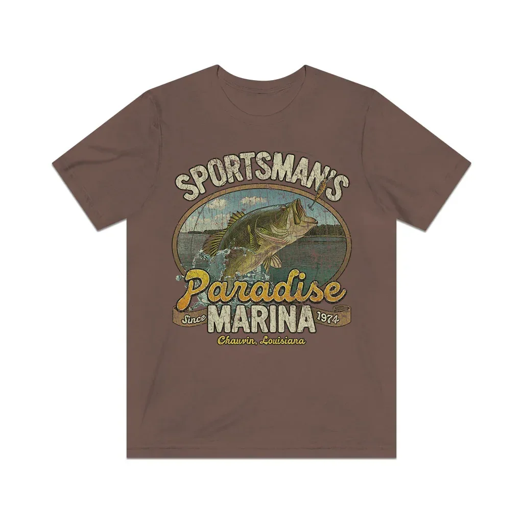 

Винтажная Мужская футболка Sportsman's Paradise Marina 1974
