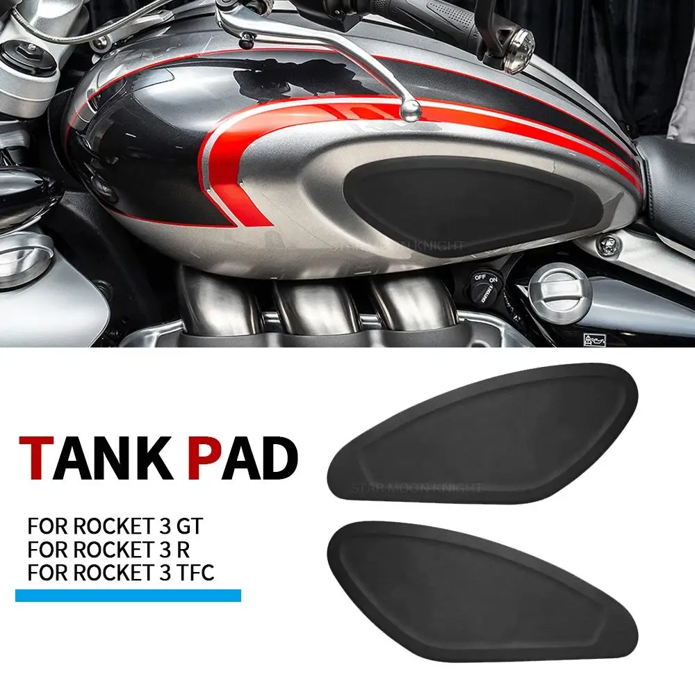 Motorcycle Tank Pads Rubber Stickers For Rocket 3 3GT 3R Rocket3 GT R TFC 2020 2021 Side Fuel Tank Pad Decal Gas Knee Grip