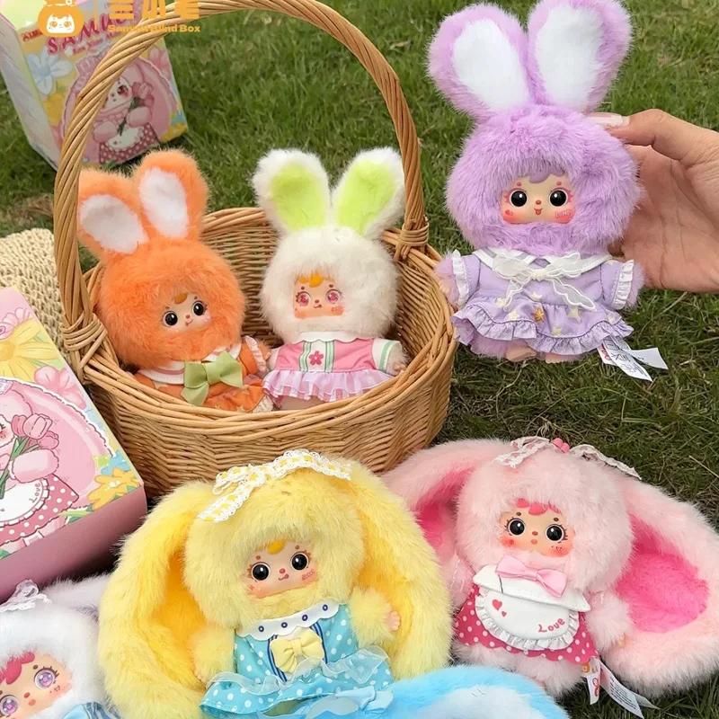 

New Samuel Flower Field Bunny Plush Blind Box Stuffed Rabbit Dolls Collectible Trendy Toy Bag Pendant Desk Decoration Girls Gift