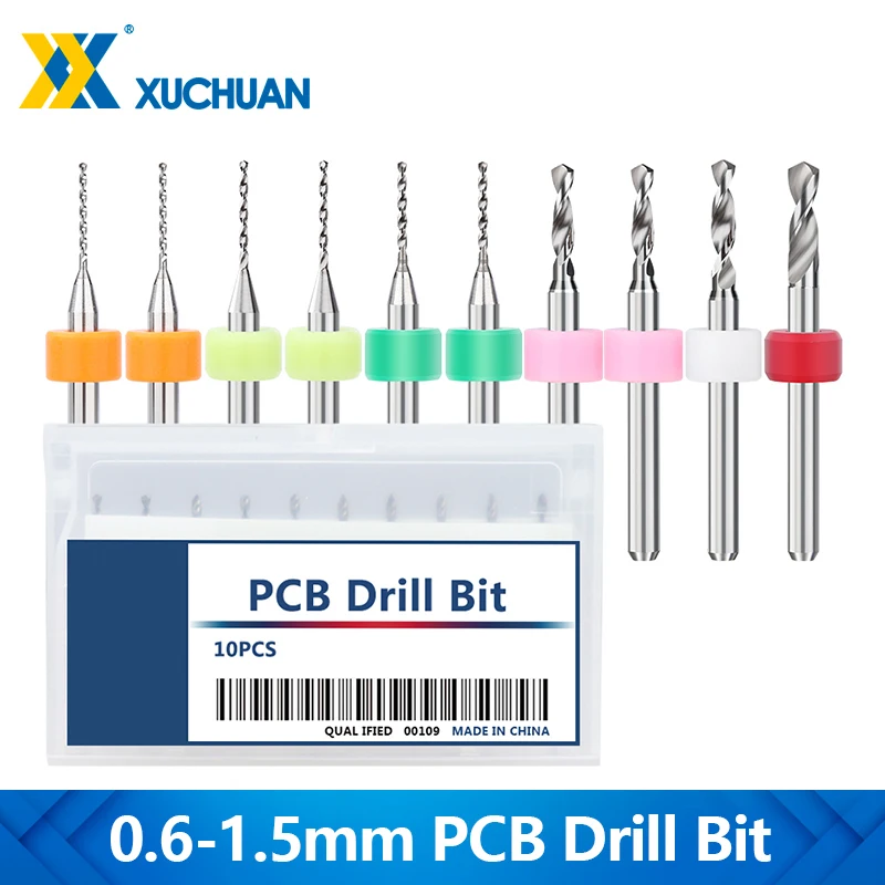 

10pcs Micro PCB Drill Bit 0.6-1.5mm Board Hole Drilling Cutter Carbide PCB Drill Bit Set For Wood PCB PVC Printed Circuit Bit