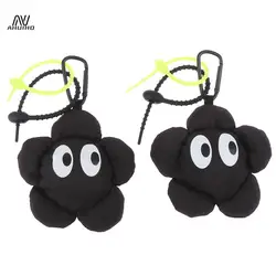 Trendy Black Flowers Keychain Cute Floral Key Holder For Girls Backpack Ornament Bag Pendant Decoration