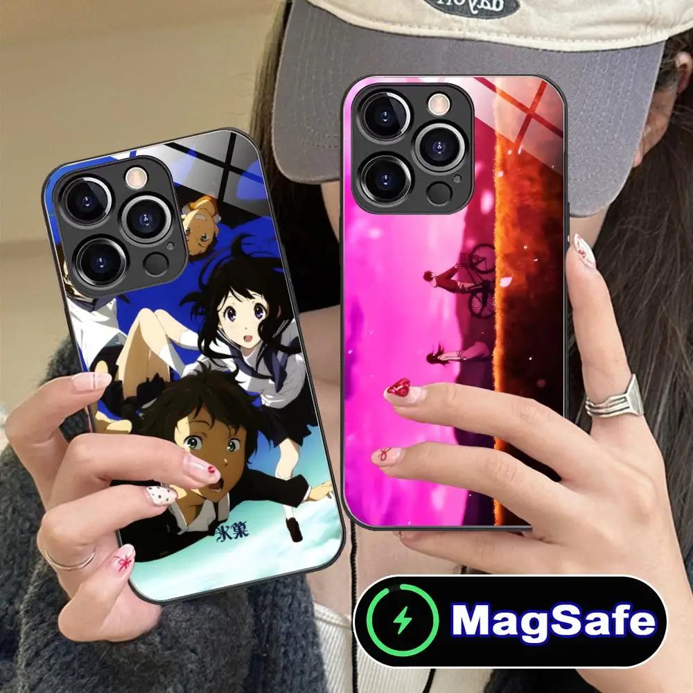 

Anime Hyouka Mobile Phone Case for iPhone 17 16 15 14 13 12 11 Air Pro Max Plus Mini MagSafe Glass Colorful Cover Cover Luxury