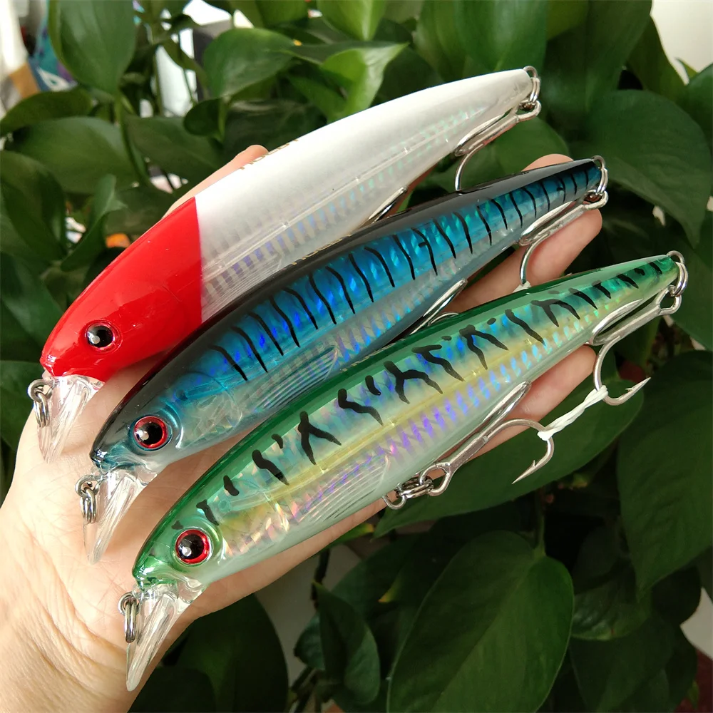 3pcs Trolling Minnow Fishing Lures 140mm 40g Long Casting Floating Artificial Hard Baits for Casting Trolling Fishing Lure