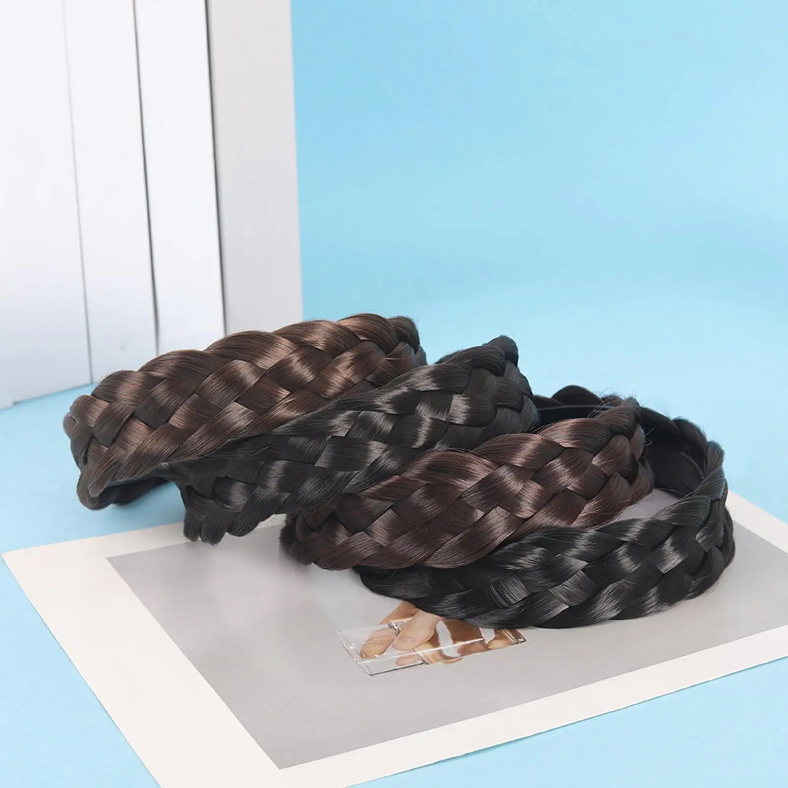 

Hair Braided Headband Handmade Chunky Wide Plaited Hair Band for Women Girl