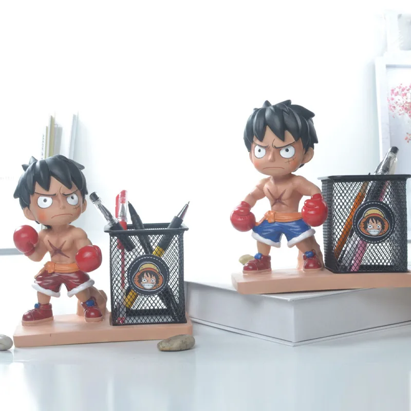 

New Cute Creative Pen Container Anime One Piece Monkey D Luffy Kids Gift Crafts Desk Ornaments Makeup Stationery Storage Tube