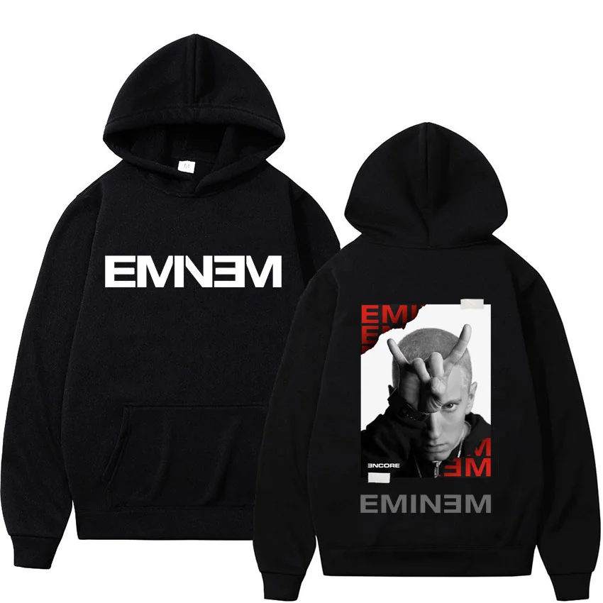 Rapper Eminem Music Album Hoodies World Tour Graphic Hoodie Men Women Fashion Hip Hop Punk Hoodie Vintage Sweatshirt Streetwear