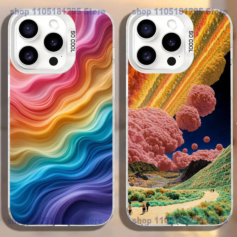

Psychedelic Trippy Art Phone Case For iPhone17,16,15,14,13,12,11,Mini,Pro,SE,MAX,plus,White Matte Shockproof Cover