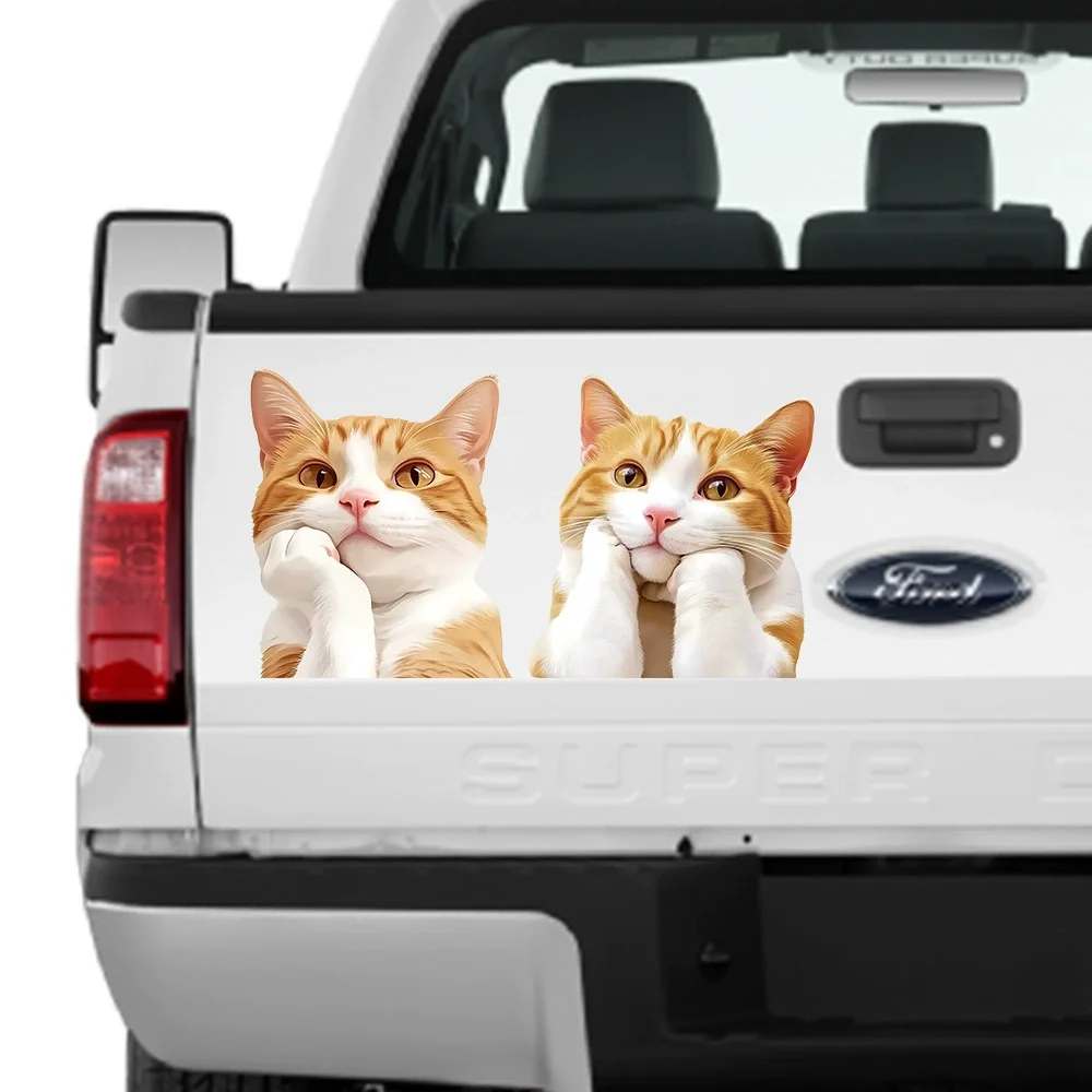 

Водонепроницаемая креативная наклейка на автомобиль-милый мультяшный оранжевый кот наклейка с тематикой домашнего и автодекора