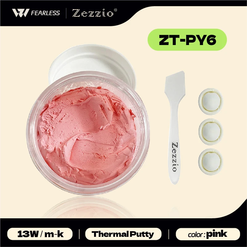 Zezzio ZT-PY6 Szpachlówka termiczna 13W/m-k Wysokowydajna szpachlówka blokująca ciepło do procesora VGA GPU IC Szybkie chłodzenie