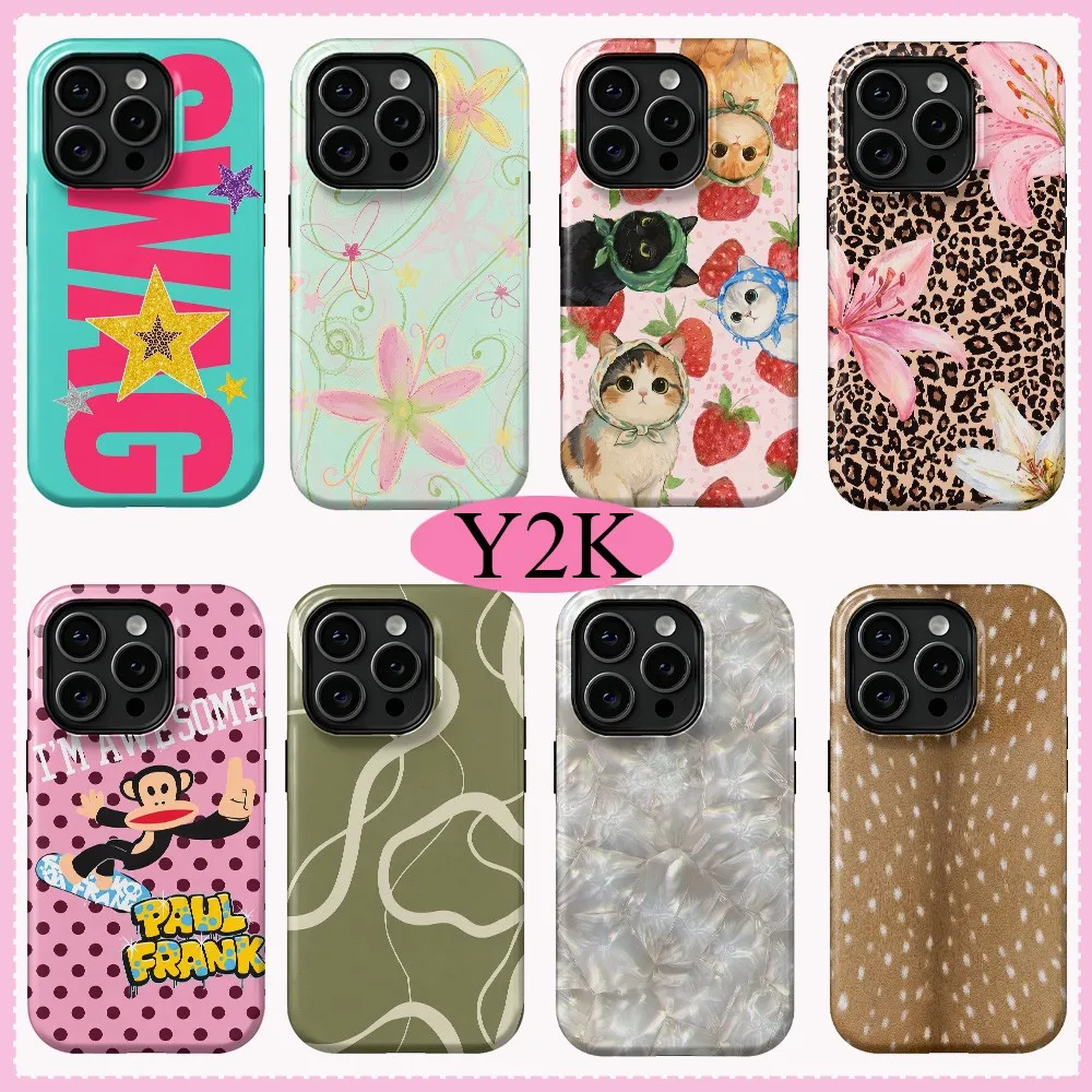 Pink Lily Leopard Print Phone Case for Samsung Galaxy S20 S22 S23 S24 S25 S26 FE Plus Ultra 4G 5G Luxury Double-layer Cover