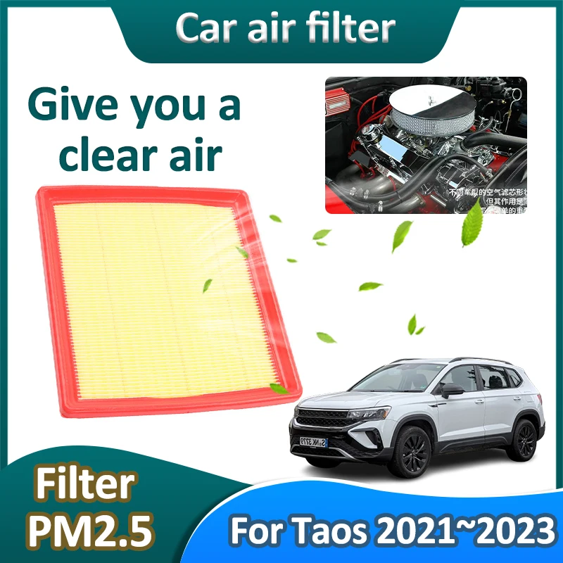 Elemento de filtro de coche para Volkswagen VW Taos 2022 Tharu 2021 ~ 2023, purificador de cabina fresca, filtración de motor automático PM2.5, accesorios de coche