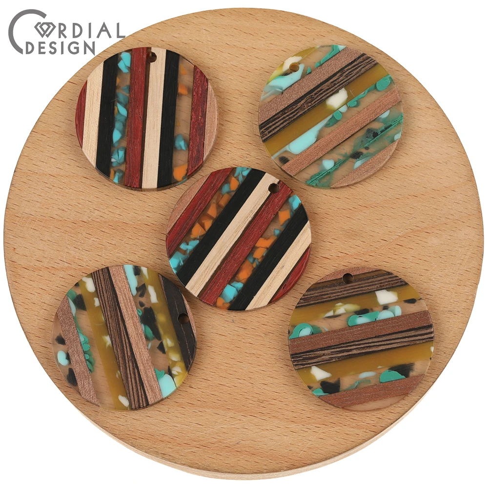 

Cordial Design 30Pcs 30*30MM Charms/Jewelry Accessories/Natural Wood & Resin/Hand Made/DIY Pendant/Round Shape/Earring Findings