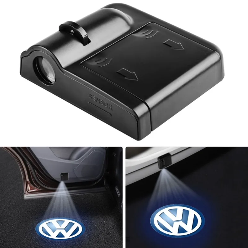 1/2pcs Car LED Door Welcome Light Laser Projector Logo Lamp For Volkswagen Caddy R Rline T-ROC Golf MK 6 MK 7 Passat Polo Jetta