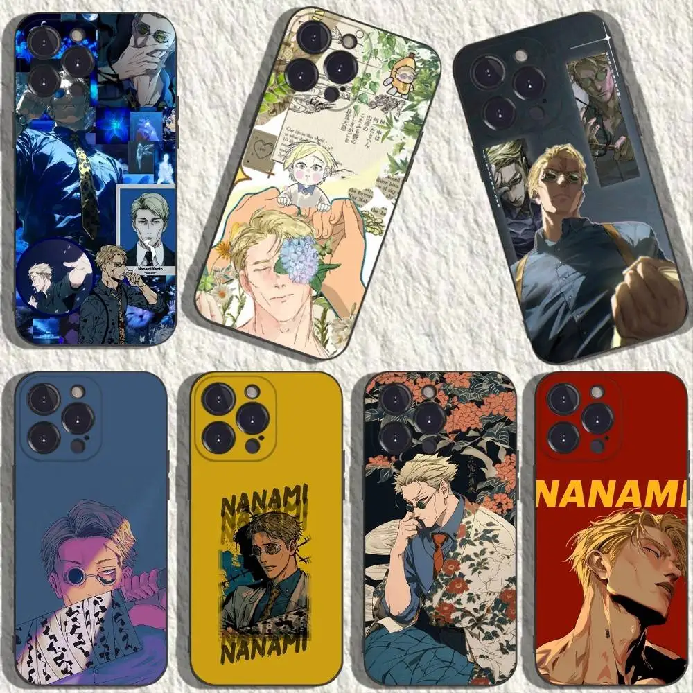 

Kento Nanami Phone Case For iPhone 16,15,14,13,12,11 Plus,Pro Max,XS,X,XR,SE,Mini,8,7,Soft Silicone Black Cover
