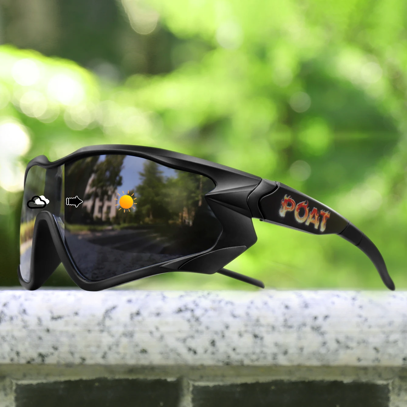 Männer Frauen Photochrome Motorrad Brille Outdoor Sport Großen Rahmen Winddicht Radfahren Laufen Wandern Brille – Detail 9
