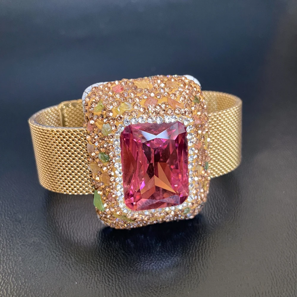 الإسورة الكبيرة الاسترليني Zultanite سوار مكون من أحجار كريمة سلطانيت فرصة غرامة مجوهرات النساء حفل زفاف هدية