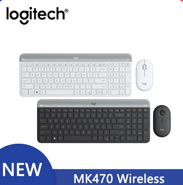 

Logitech MK470 Wireless Mute Keyboard and Mouse Set Pebble Modeling Mouse Keyboard Set Portable Business