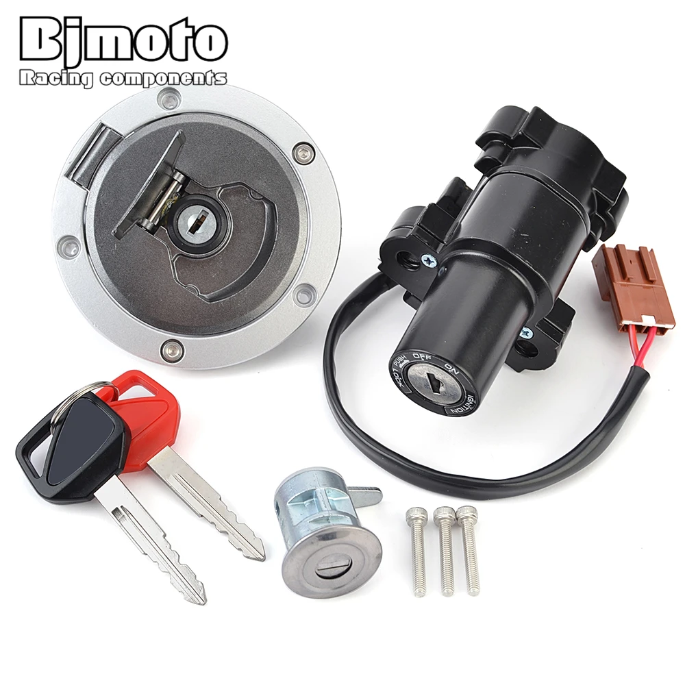 Motorcycle Fuel Gas Cap Ignition Switch Seat Lock with Key Kit For Honda CB500 CB500F CBR400 CBR400R CBR500 CBR500R 2018-2023