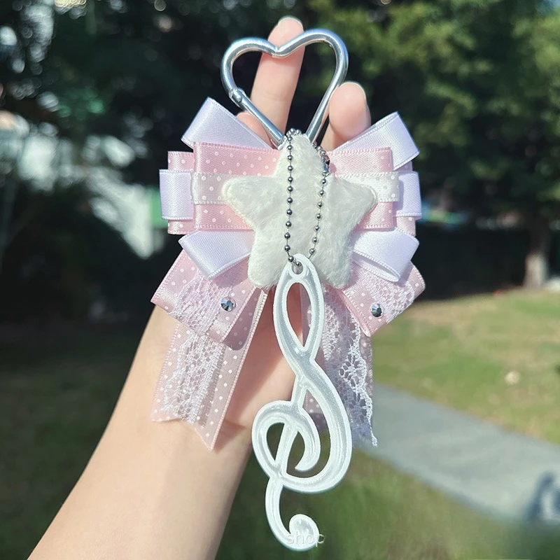 Cute Bow Bag Charm Keychain Organizer Ins Style Aesthetic Bow Accessory for Ita Bag Anime Purse Key Holder Decoration Charm view 3