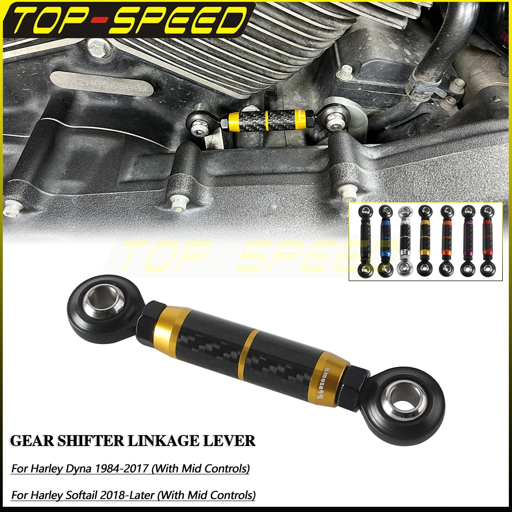 

Motorcycle Gear Shifter Lever Linkage Carbon Fiber CNC MidControl Adjustable Shift Linking For Harley Dyna 1984-17 Softail 18-Up
